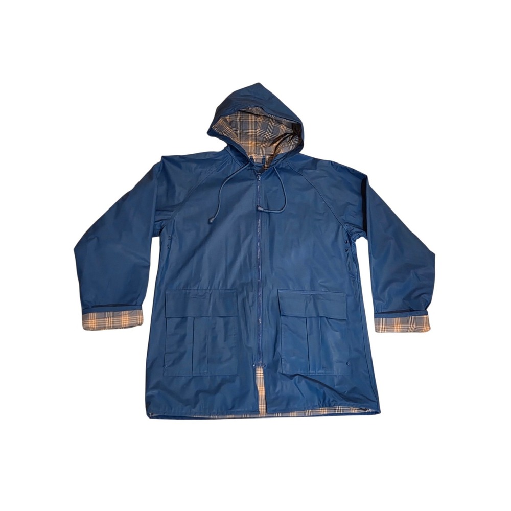Totes Raincoat Jacket Lined Blue Womens Small